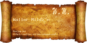Waller Milán névjegykártya