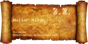 Waller Milán névjegykártya