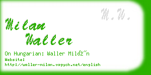 milan waller business card